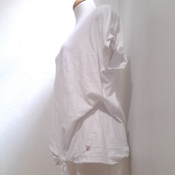 GUESS | White t shirt with front tie and lace back - Picture 3 of 8